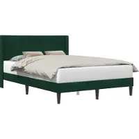 Syfax Cadre de lit avec tête de lit Vert foncé 120 x 190 cm Velours