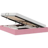 Syfax Cadre de lit ottoman avec stockage Rose 160 x 200 cm Velours