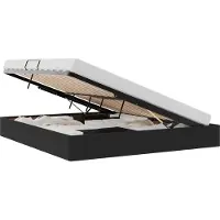 Syfax Cadre de lit ottoman avec stockage Noir 160 x 200 cm Velours