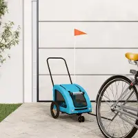 Prolenta Remorque de vélo exclusive - Pour chiens, couleur bleu. Fabriquée en Oxford et en fer