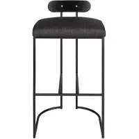 Casa Padrino Chaise de bar design noir 46 x 46 x h. 92 cm - Tabouret de bar moderne avec acier revêtu par poudre - Meubles de bar de luxe