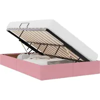 vidaXL Lit ottoman avec rangement, rose, 120 x 200 cm, velours