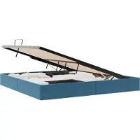 Syfax Cadre de lit ottoman Bleu foncé 200 x 200 cm Velours
