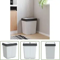 The Living Store Duo Poubelle Blanc 2x25 L