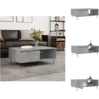 vidaXL Table basse gris béton 90x60x35 cm Bois composite - Tables basses