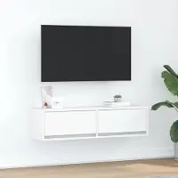 Prolenta Maison Exclusive - Meuble TV, dimensions 100 x 31 x 25,5 cm, blanc, fabriqué en panneaux de particules
