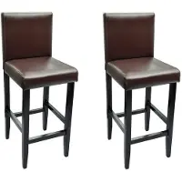 Syfax Tabourets de bar lot de 2 marron foncé similicuir