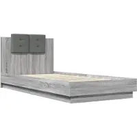 Syfax Cadre de lit sans matelas sonoma gris 100x200 cm