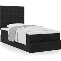 Prolenta Maison Exclusive - Cadre de lit ottoman avec matelas noir 90x190 cm tissu