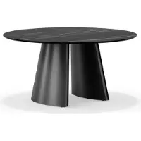 AEA Designer Schwarzer Rundtisch Edelstahl Möbel Esszimmertisch Luxus Tische