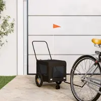 Prolenta Maison Exclusive - Remorque pour vélo pour chiens, tissu Oxford noir et fer