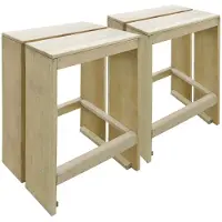 Syfax Tabourets de bar d'extérieur lot de 2 Pin imprégné