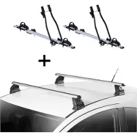 VDP 2x porte-vélos SAGITTAR + barres de toit EVO ALU compatibles avec Renault Kangoo II 3-5 portes à partir de 2008