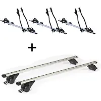 VDP 3x porte-vélos SAGITTAR + barres de toit/rails KING1 compatibles avec Volvo V60 Cross Country (5 portes) à partir de 15 ans