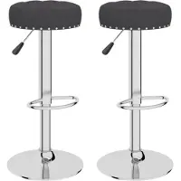 Syfax Tabourets de bar lot de 2 noir tissu