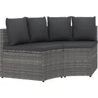 Syfax Salon de jardin 2 pcs avec coussins Résine tressée Gris