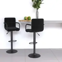 Prolenta Maison Exclusive - Tabourets de bar 2 pièces Tissu noir