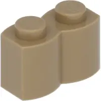 LEGO 1x2 Pallisade - 100 pièces Beige foncé
