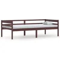 Syfax Cadre de lit sans matelas marron foncé bois pin massif 90x200cm