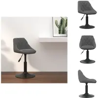 vidaXL Tabouret de bar en velours gris foncé - Tabouret de bar
