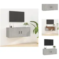 vidaXL Armoire TV murale gris béton 100x34,5x40 cm - Meuble TV