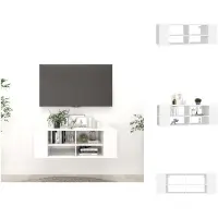 vidaXL Meuble TV mural blanc 102x35x35 cm Bois composite - Meuble TV