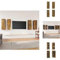 vidaXL Armoires TV 4 pcs. Chêne fumé 30,5x30x90 cm Matériau dérivé du bois - Meubles TV