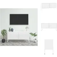 vidaXL Armoire TV Blanc 105x35x50 cm Acier - Meuble TV