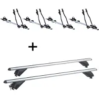 VDP 4x porte-vélos SAGITTAR + barres de toit en aluminium RB003 compatibles avec Renault Kadjar (5 portes) à partir de 2015