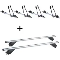 VDP 4x porte-vélos SAGITTAR + barres de toit en aluminium RB003 compatibles avec Infiniti QX30 (5 portes) à partir de 2016