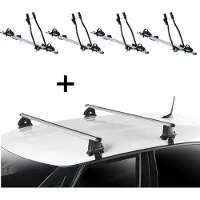VDP 4x porte-vélos SAGITTAR + barres de toit EVO ALU compatibles avec Citroen Xantia 5 portes 1993-1998