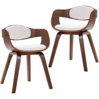 Syfax Chaises à manger lot de 2 bois courbé et similicuir