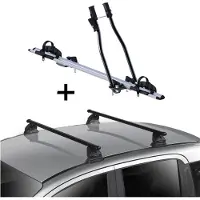 VDP Porte-vélos SAGITTAR + barres de toit EVO acier compatibles avec VW Amarok 3-5 portes à partir de 2011