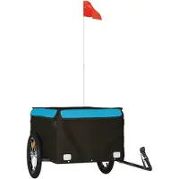 Syfax Remorque de vélo noir et bleu 45 kg fer