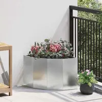 Prolenta Maison Exclusive - Jardinière d'angle argentée 45 x 45 x 35 cm Acier galvanisé