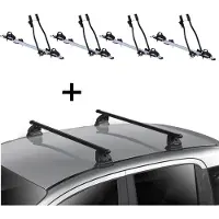 VDP 4x porte-vélos SAGITTAR + barres de toit EVO acier compatibles avec Citroen C6 4 portes 2005-2012