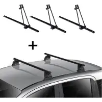 VDP 3 porte-vélos ORION + barres de toit EVO en acier, compatibles avec la Kia Cee'd (JD) 3-5 portes, 2012-2018