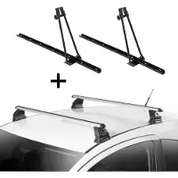 VDP 2x porte-vélos ORION + barres de toit EVO ALU compatibles avec Peugeot 308 3-5 portes 2007-2013