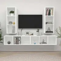 Prolenta Maison Exclusive - Meubles TV muraux 4 pcs Blanc Bois d'ingénierie