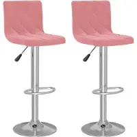 Syfax Tabourets de bar lot de 2 rose velours