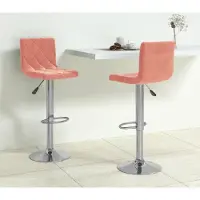 Prolenta Maison Exclusive - Lot de 2 tabourets de bar en velours rose
