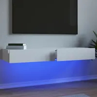 Prolenta Maison Exclusive - Meubles TV avec éclairage LED 2 pièces Blanc 60x35x15,5 cm