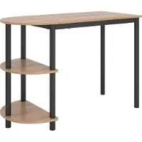 Vicco table de cuisine Freetown Chêne doré/noir 110x50cm avec étagères ouvertes, Model 49539
