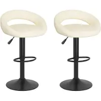 Syfax Tabourets de bar lot de 2 crème velours