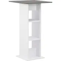Syfax Table de bar Blanc et gris anthracite 60x60x110 cm