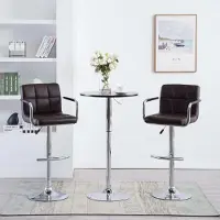Prolenta Maison Exclusive - Lot de 2 tabourets de bar en similicuir marron