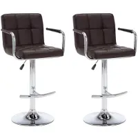 Syfax Tabourets de bar lot de 2 marron similicuir