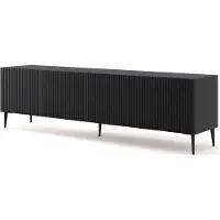 Furnlux Classic FURNLUX Table TV Ravenna B Noir 200cm / Couleur principale : Noir / Dimensions : 200 x 56 x 42 cm