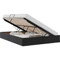 vidaXL Coffret de lit Ottoman noir, 140 x 190 cm, similicuir