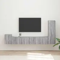 Prolenta Meuble TV exclusif - Ensemble de 3 pièces. Panneaux de particules imitation bois gris Sonoma